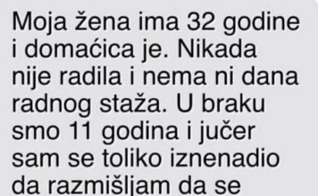 “Moja žena ima 32 godine i domaćica je” “Moja žena ima 32 godine i domaćica je” - featured image